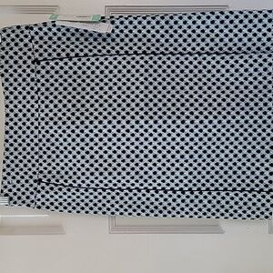 Margaret M Black and White Geometric Pencil Skirt